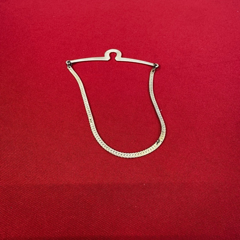 Gold Tone‎ Solid Tie Chain Over Button